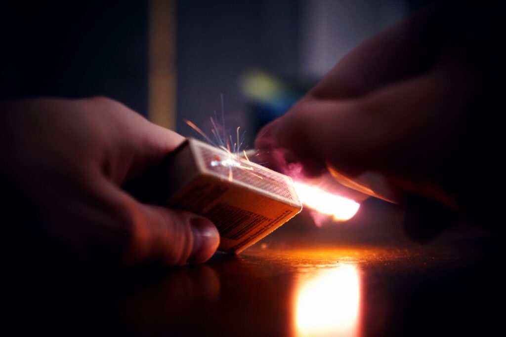 Match being lit